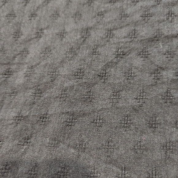 Size M-L Bohemian blouse Scoop neck embroidered 100% Cotton Long sleeves Black - Picture 4 of 10